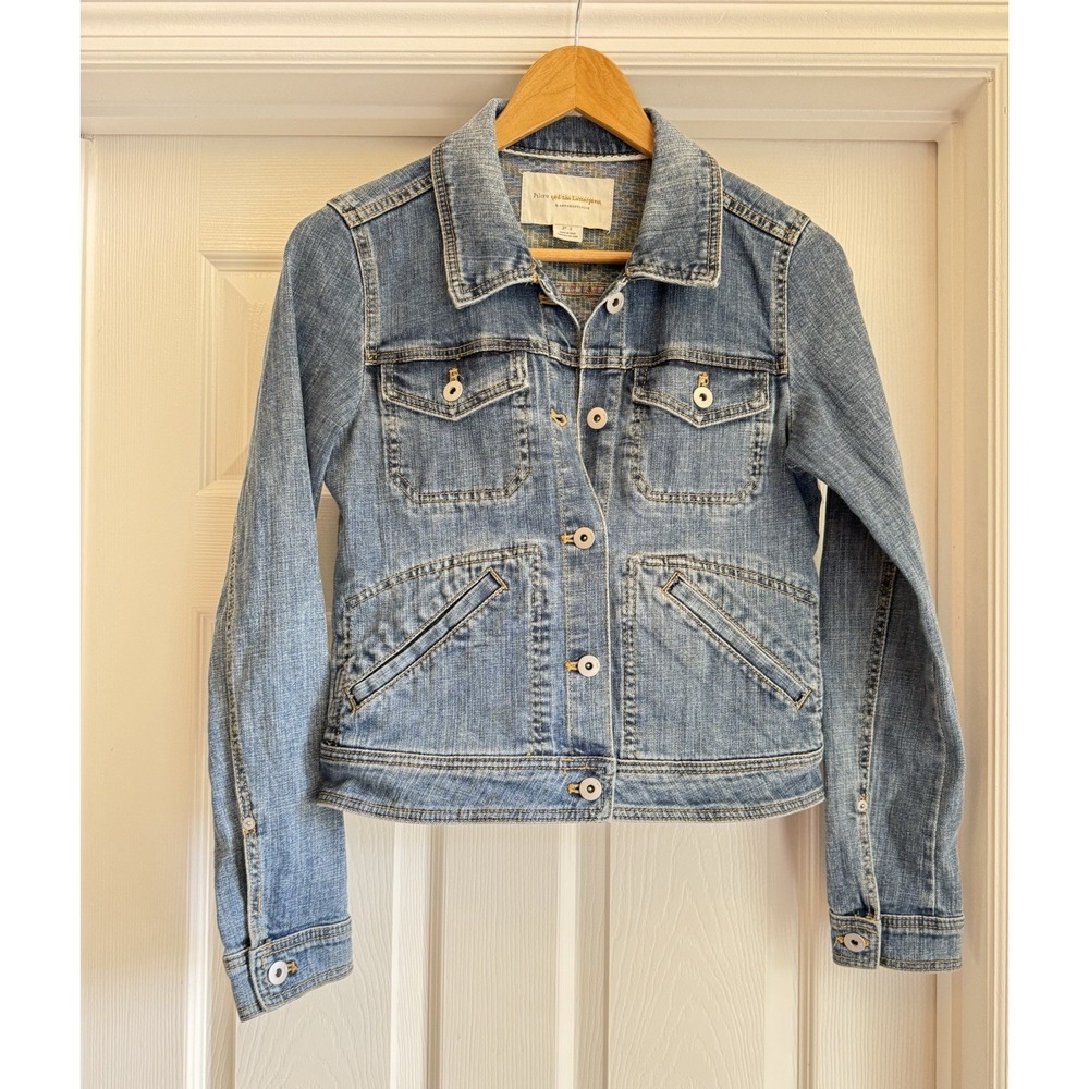 Pilcro and the Letterpress Denim Jacket Women Small Blue Anthropologie Trucker